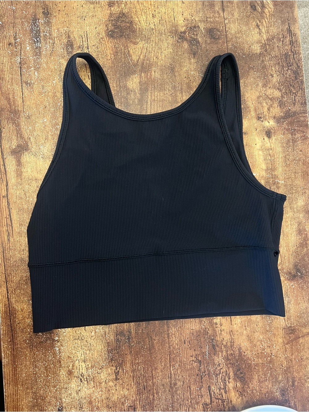 lululemon athletica Black Ribbed Crop Tank